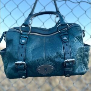 Fossil Maddox Satchel Bag in Dark Teal Vintage